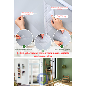 Technojet Statik Buzlu Desenli Cam Kaplama Filmi Duşa Kabin Ofis Balkon Dekorasyon Folyo 60cmx100cm