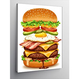 Kanvas Tablo Dev Hamburger Ve Lezzet Şöleni 70x100 cm