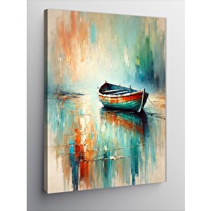Kanvas Tablo Manzaralı Küçük Tekne 50x70 cm