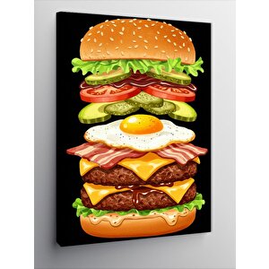 Kanvas Tablo Katlı Hamburger Görseli 70x100 cm
