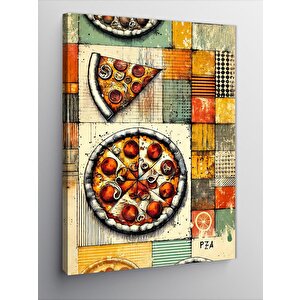 Kanvas Tablo Lezzetli Pizza Sanatı 100x140 cm