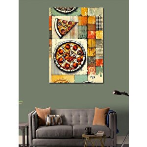 Kanvas Tablo Lezzetli Pizza Sanatı 100x140 cm