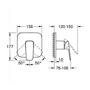 Grohe Cubeo Ankastre Duş Bataryası - 1017772430