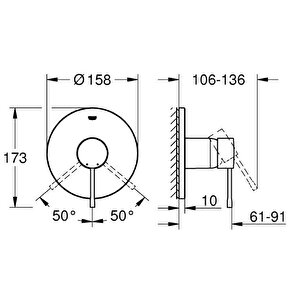 Grohe Essence Ankastre Duş Bataryası - 24168001