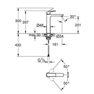 Grohe Cubeo Tek Kumandalı Lavabo Bataryası Xl-boyut - 1017292430