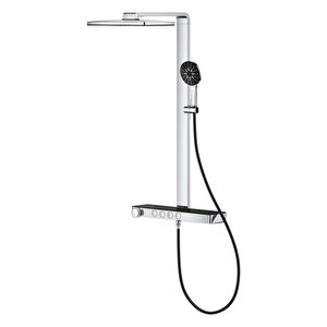 Grohe Rainshower Aqua Pure Duvara Monte Termostatik Bataryalı Duş Sistemi Siyah/krom - 100961ki00