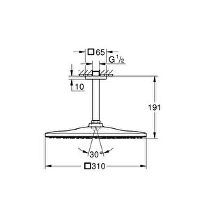 Rainshower Mono 310 Cube Tepe Duşu Seti 142 Mm, 1 Akışlı- 26566000