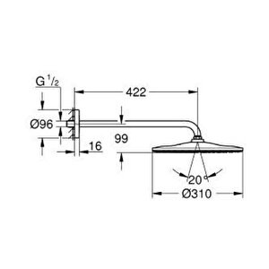 Grohe Rainshower Mono 310 Baş Duş Seti 422 Mm, 1 Püskürtme - 26558dl0