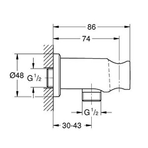 Grohe Rainshower Duş Çıkış Dirseği 1/2" Tutucu İle - 26658000