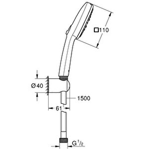 Grohe Tempesta Cube 110 El Duşu Seti Rain,jet,massage - 27588003