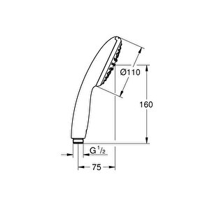 Grohe Tempesta 110 El Duşu Tek Akışlı, Rain - 27852003