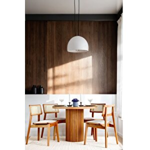 Viola Natural Ahşap Masa Sandalye Takımı 110x110