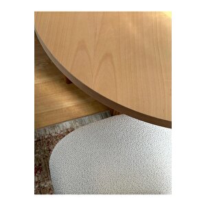 Marta Ahsap Natural Masa Sandalye Takımı 110x110
