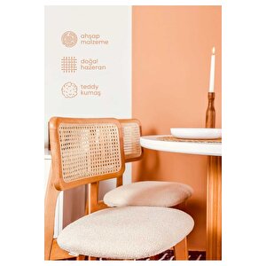Mirla Natural Beyaz Ahsap Yuvarlak Masa Takımı 100x100