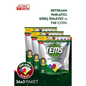 4 Etkili Bulaşık Makinesi Kapsül Deterjanı 108'li ( 3x 36'lı Paket)