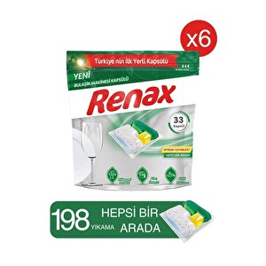 Bulaşık Makinesi Kapsülü Hepsi Bir Arada 33 Lü X 6 Adet