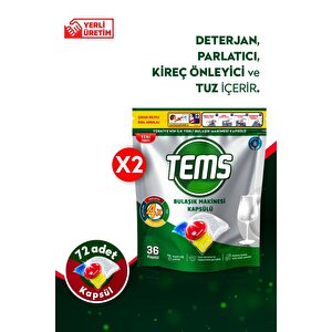 4 Etkili Bulaşık Makinesi Kapsül Deterjanı 72'li ( 2x 36'lı Paket)