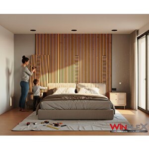 Wi̇nflex  Eko-mi̇x  Keçeli̇ Akusti̇k Ahşap Paneli̇  – Safi̇r Meşe (50x240cm).