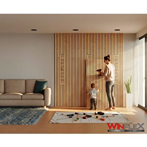 Wi̇nflex  Eko-mi̇x  Keçeli̇ Akusti̇k Ahşap Paneli̇  – Safi̇r Meşe (50x240cm).