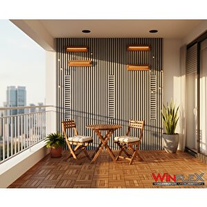 Wi̇nflex  Eko-mi̇x  Keçeli̇ Akusti̇k Ahşap Paneli̇  –  Antrasi̇t Gri̇ (50x240cm).