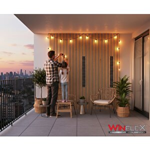 Wi̇nflex  Eko Safi̇r-mi̇x  Keçeli̇ Akusti̇k Ahşap Paneli̇  – (50x240cm).