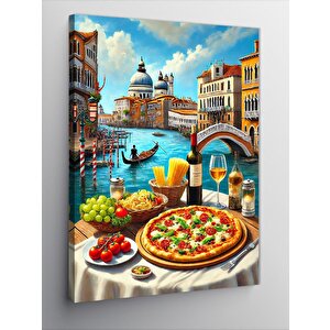 Kanvas Tablo Venedik'te İtalyan Sofrası 100x140 cm