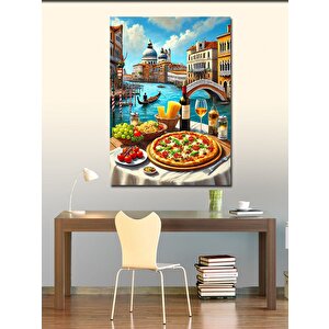 Kanvas Tablo Venedik'te İtalyan Sofrası 100x140 cm