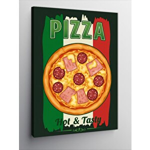 Kanvas Tablo Sıcak Ve Lezzetli Pizza Posteri 50x70 cm