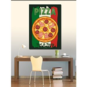 Kanvas Tablo Sıcak Ve Lezzetli Pizza Posteri 50x70 cm