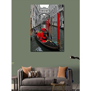 Kanvas Tablo Venedik’te Gondol Ve Kanal 100x140 cm