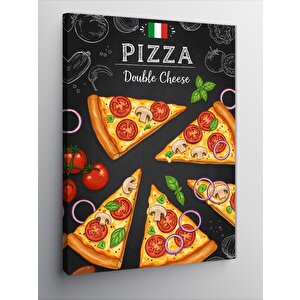 Kanvas Tablo Pizza Menüsü Ve Çeşitleri 100x140 cm