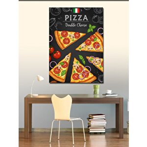 Kanvas Tablo Pizza Menüsü Ve Çeşitleri 100x140 cm