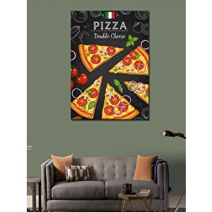 Kanvas Tablo Pizza Menüsü Ve Çeşitleri 100x140 cm