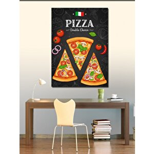 Kanvas Tablo İtalyan Pizza Afişi 100x140 cm