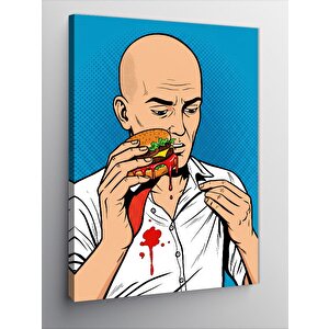 Kanvas Tablo Ketçap Ve Hamburger Çizimi 70x100 cm