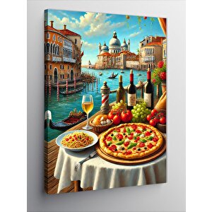 Kanvas Tablo İtalyan Mutfağı Ve Venedik Sofrası 70x100 cm