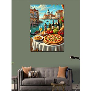 Kanvas Tablo İtalyan Mutfağı Ve Venedik Sofrası 70x100 cm
