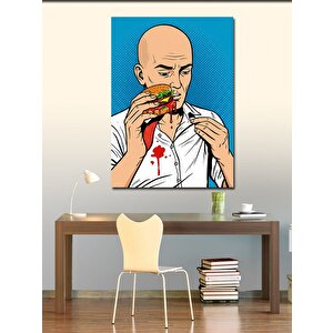 Kanvas Tablo Ketçap Ve Hamburger Çizimi 100x140 cm