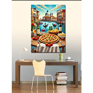Kanvas Tablo Venedik'te İtalyan Sofrası 100x140 cm