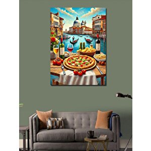 Kanvas Tablo Venedik'te İtalyan Sofrası 100x140 cm