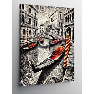 Kanvas Tablo Venedik Gondolları Ve Kanallar 50x70 cm