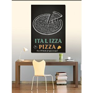 Kanvas Tablo Pizza Çizimi Ve Lezzet 100x140 cm