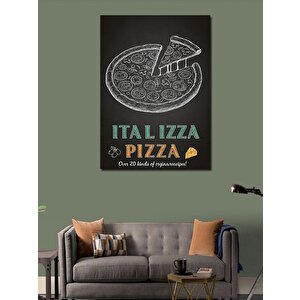 Kanvas Tablo Pizza Çizimi Ve Lezzet 100x140 cm