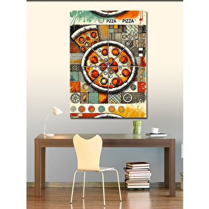 Kanvas Tablo Pizza Ve Geometrik Desen 100x140 cm