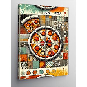 Kanvas Tablo Pizza Ve Geometrik Desen 70x100 cm