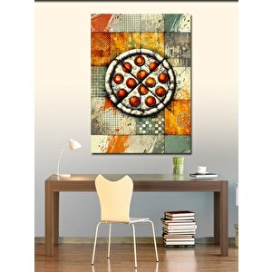 Kanvas Tablo Pizza Dilimleri Çizimi 100x140 cm