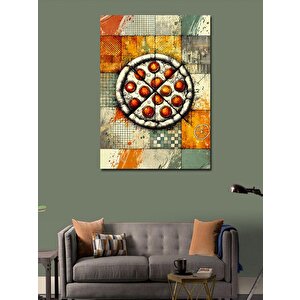 Kanvas Tablo Pizza Dilimleri Çizimi 100x140 cm