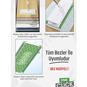 Digithome One Click Akıllı Mop Paleti Xl 32cm Tembel Mop El Değmeden Islak Havlu Ve Bez Kullan At Otomatik Mop Dgt-101