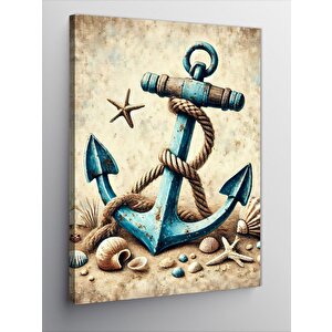 Kanvas Tablo Denizcilik Çapa Figürü 100x140 cm