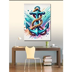 Kanvas Tablo Denizcilik Çapası Ve Sıçrama 100x140 cm